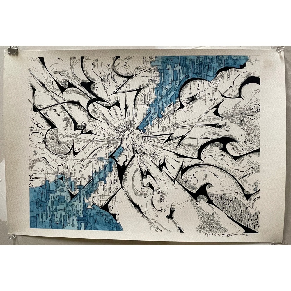 Gabriel Soileau Original Art Sacred Cacophony Album Cover Illustration 2018